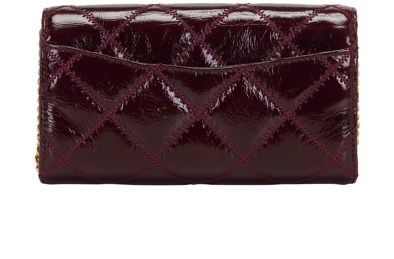 Willa Chain Wallet, &pound;160, Handbags, Burgundy, Leather, Back view